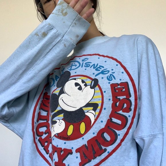 Vintage Mickey Mouse Raglan Sweatshirt - Picture 4 of 6